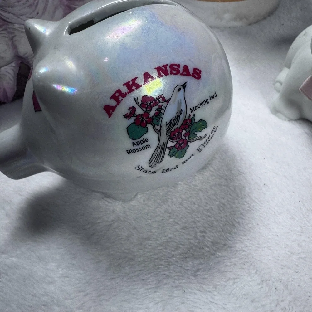 Lot 10 Pig Figurines Banks Arkansas Souvenir Farmhouse Decor Ceramic Resin Metal